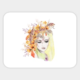 Woman in bloom: autumn Sticker